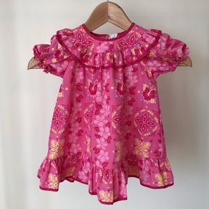 NIKKY Pink Floral Ruffle Dress 2T